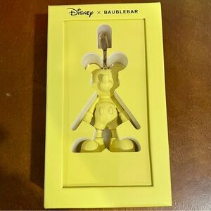 NIB Disney Baublebar Mickey Mouse Enamel Keychain Bag Charm Keyring Yellow RARE